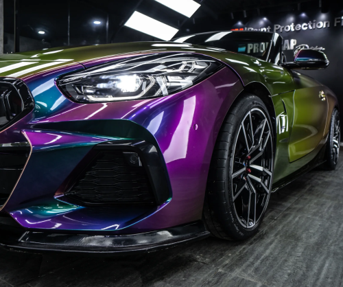 Dán đổi màu xe BMW Z4 Gloss Purple Flame