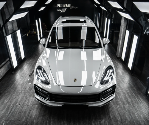 Dán đổi màu xe Porsche Cayenne Gloss Crayon Gray