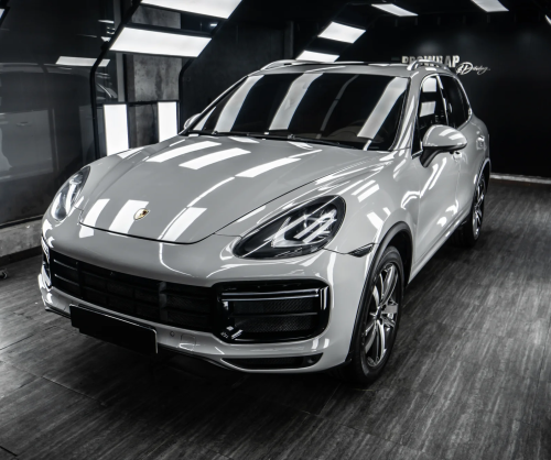 Dán đổi màu xe Porsche Cayenne Gloss Crayon Gray