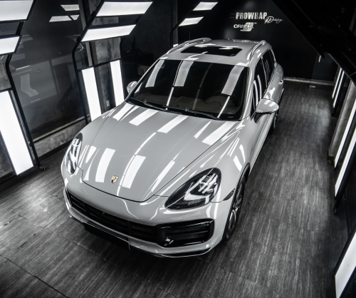 Dán đổi màu xe Porsche Cayenne Gloss Crayon Gray