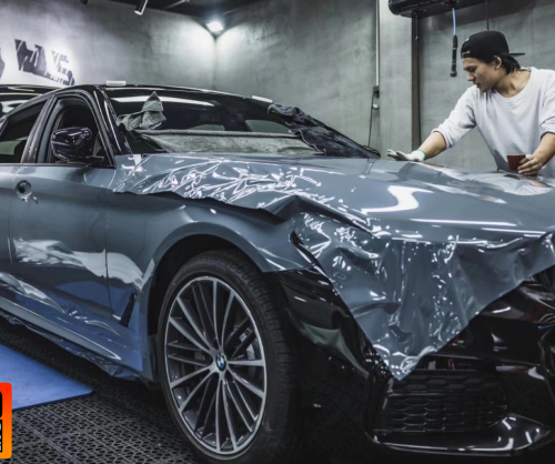 wrap xe, dán đổi màu xe BMW 530 wrap gloss cement gray
