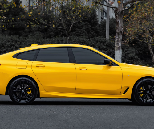wrap xe, dán đổi màu xe BMW 5series GT wrap Gloss Yellow Metallic