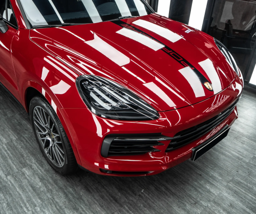 Dán đổi màu xe Porsche Cayenne Gloss Blush Red