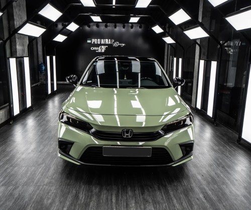 Dán đổi màu xe Honda Civic với Gloss Khaki Green