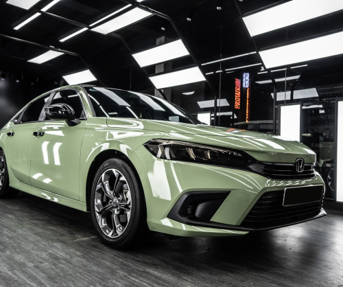 Dán đổi màu xe Honda Civic với Gloss Khaki Green