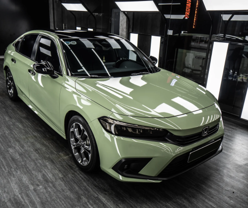 Dán đổi màu xe Honda Civic với Gloss Khaki Green