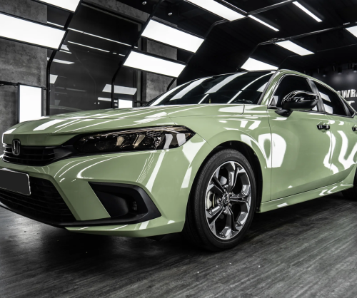 Dán đổi màu xe Honda Civic với Gloss Khaki Green