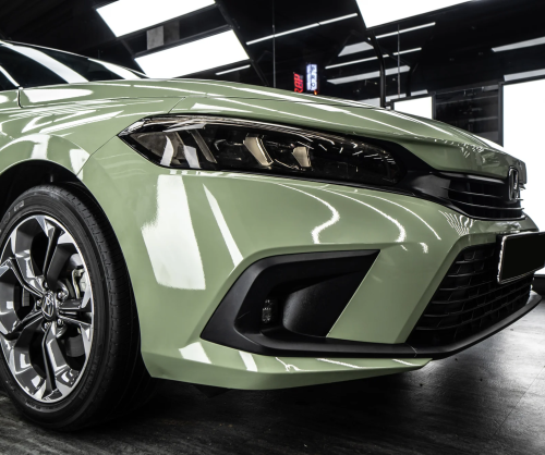 Dán đổi màu xe Honda Civic với Gloss Khaki Green