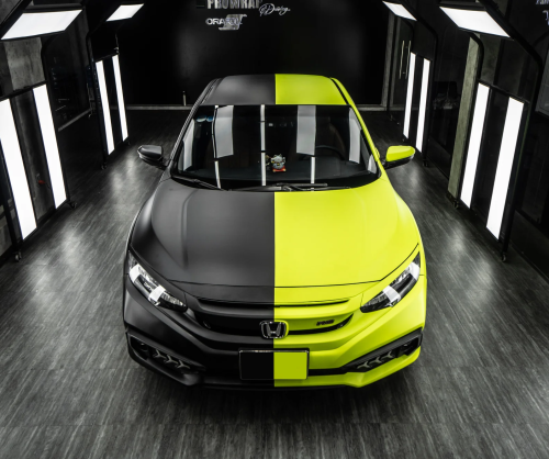 Dán đổi màu xe Honda Civic với Matte Apple Green & Black