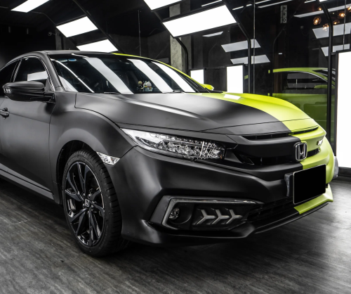 Dán đổi màu xe Honda Civic với Matte Apple Green & Black