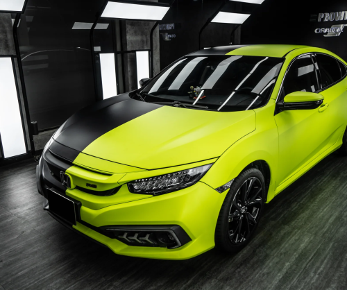 Dán đổi màu xe Honda Civic với Matte Apple Green & Black