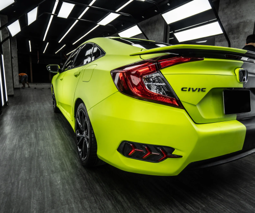 Dán đổi màu xe Honda Civic với Matte Apple Green & Black