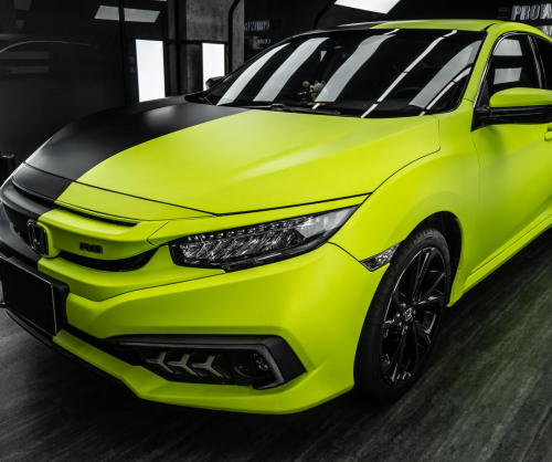 Dán đổi màu xe Honda Civic với Matte Apple Green & Black