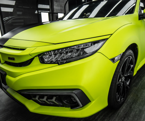Dán đổi màu xe Honda Civic với Matte Apple Green & Black
