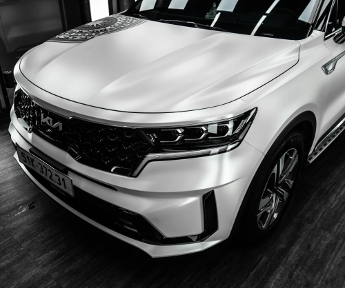 Dán đổi màu xe Kia Sorento Satin Pearl White
