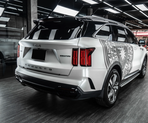 Dán đổi màu xe Kia Sorento Satin Pearl White
