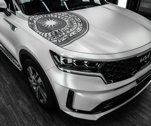 Dán đổi màu xe Kia Sorento Satin Pearl White