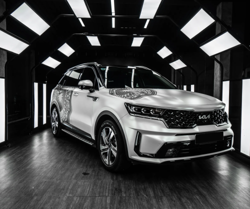 Dán đổi màu xe Kia Sorento Satin Pearl White