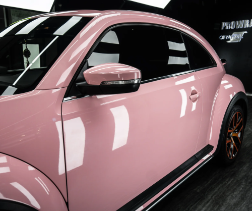 Dán đổi màu xe Volkswagen Beetle Two Tone Lime Green & Pastel Pink
