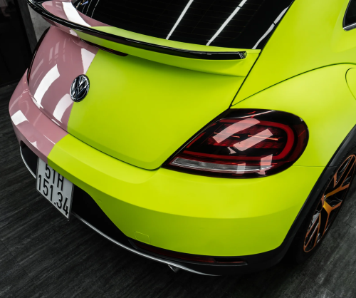 Dán đổi màu xe Volkswagen Beetle Two Tone Lime Green & Pastel Pink