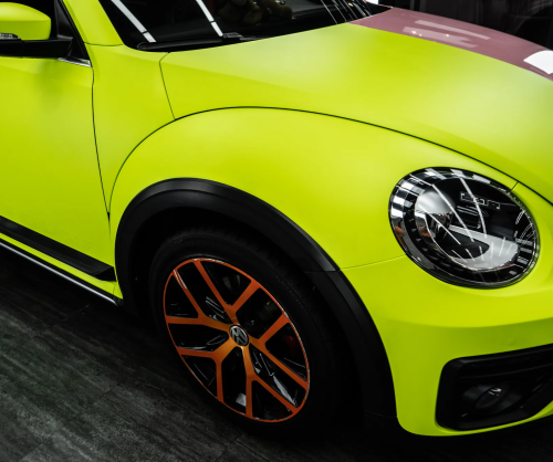 Dán đổi màu xe Volkswagen Beetle Two Tone Lime Green & Pastel Pink