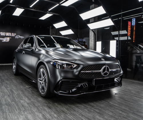 Dán đổi màu xe Mercedes-Benz C300 Satin Black