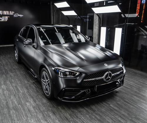 Dán đổi màu xe Mercedes-Benz C300 Satin Black