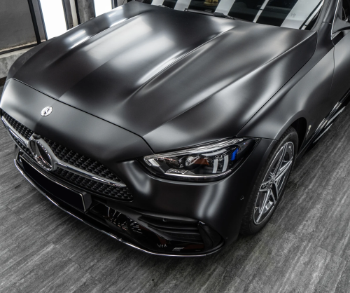Dán đổi màu xe Mercedes-Benz C300 Satin Black