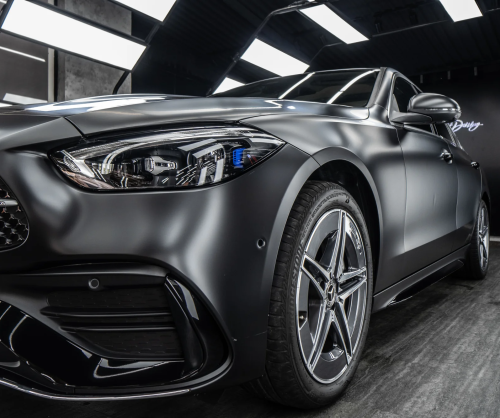 Dán đổi màu xe Mercedes-Benz C300 Satin Black