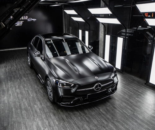 Dán đổi màu xe Mercedes-Benz C300 Satin Black