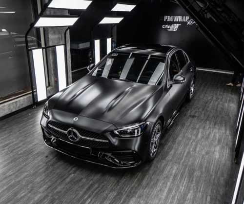 Dán đổi màu xe Mercedes-Benz C300 Satin Black