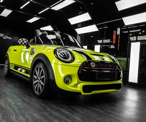 Dán đổi màu xe Mini Cooper S 3 cửa Gloss Neon Yellow
