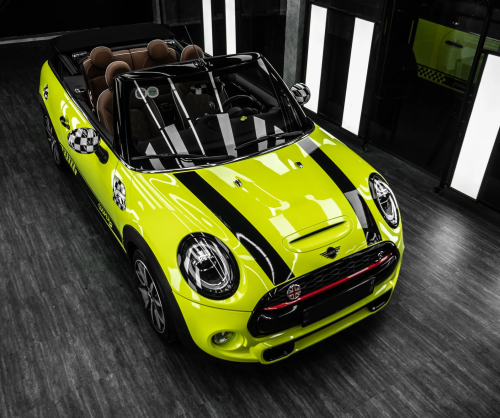 Dán đổi màu xe Mini Cooper S 3 cửa Gloss Neon Yellow