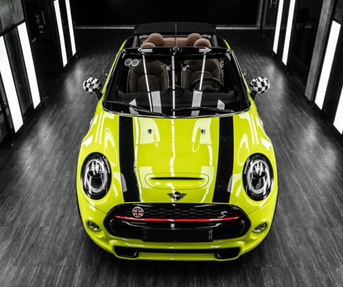 Dán đổi màu xe Mini Cooper S 3 cửa Gloss Neon Yellow