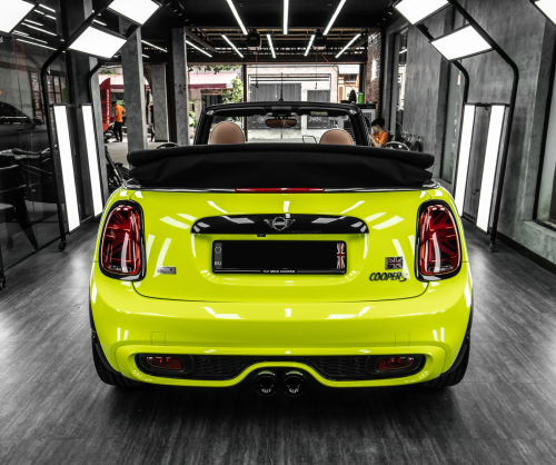 Dán đổi màu xe Mini Cooper S 3 cửa Gloss Neon Yellow