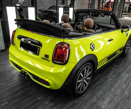 Dán đổi màu xe Mini Cooper S 3 cửa Gloss Neon Yellow