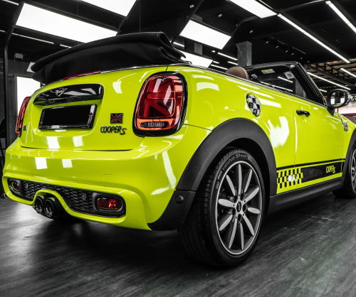Dán đổi màu xe Mini Cooper S 3 cửa Gloss Neon Yellow