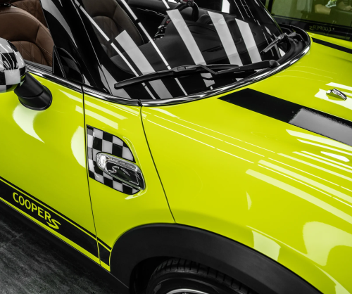 Dán đổi màu xe Mini Cooper S 3 cửa Gloss Neon Yellow