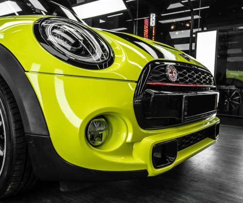Dán đổi màu xe Mini Cooper S 3 cửa Gloss Neon Yellow
