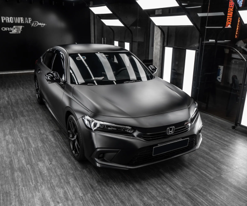 Dán đổi màu xe Honda Civic với Matte Black