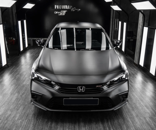 Dán đổi màu xe Honda Civic với Matte Black