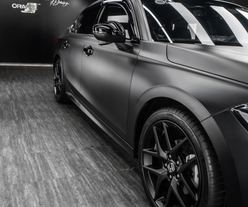 Dán đổi màu xe Honda Civic với Matte Black