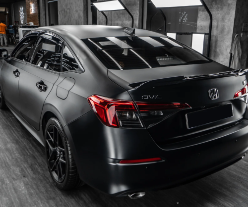Dán đổi màu xe Honda Civic với Matte Black