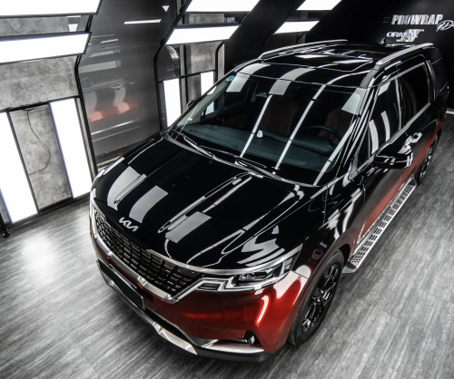 Dán đổi màu xe Kia Carnival Ombre Orange & Black