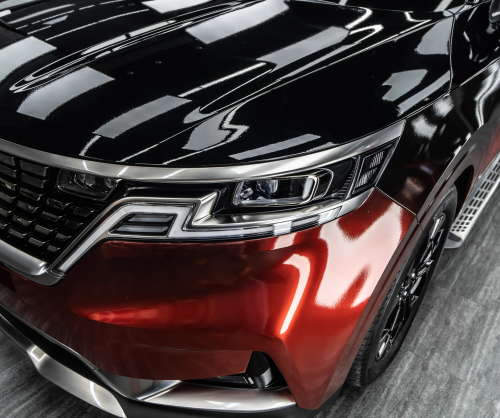 Dán đổi màu xe Kia Carnival Ombre Orange & Black