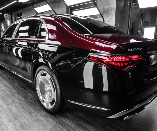Dán đổi màu xe Mercedes-Maybach S450 Two Tone Black & Red