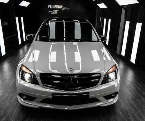 Dán đổi màu xe Mercedes-Benz C300 Gloss Chalk Gray