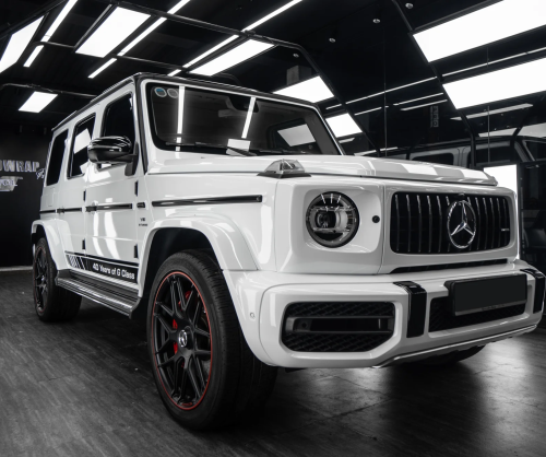 Dán đổi màu xe Mercedes-Benz G63 AMG Gloss White