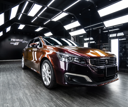 Dán đổi màu xe Peugeot 508 Gloss Madeira Red - Đỏ Rượu Vang Sang Trọng