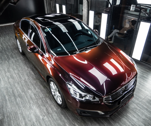 Dán đổi màu xe Peugeot 508 Gloss Madeira Red - Đỏ Rượu Vang Sang Trọng